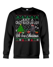 Crazy Lady Loves Black Lab And Christmas Crewneck Sweatshirt tile
