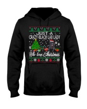 Crazy Lady Loves Black Lab And Christmas Hooded Sweatshirt thumbnail