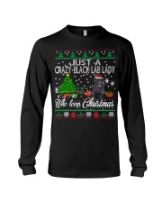 Crazy Lady Loves Black Lab And Christmas Long Sleeve Tee thumbnail