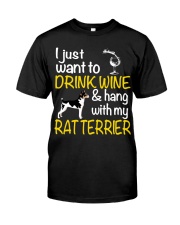 Drink Wine With Rat Terrier Classic T-Shirt front