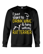 Drink Wine With Rat Terrier Crewneck Sweatshirt thumbnail