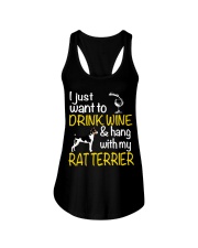 Drink Wine With Rat Terrier Ladies Flowy Tank thumbnail