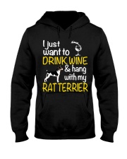 Drink Wine With Rat Terrier Hooded Sweatshirt thumbnail