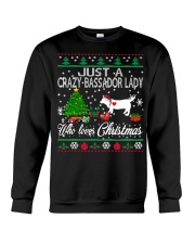 Crazy Lady Loves Bassador And Christmas Crewneck Sweatshirt tile