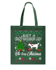 Crazy Lady Loves Bassador And Christmas Tote Bag thumbnail