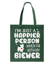 Happier Person Biewer Terrier Tote Bag thumbnail