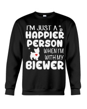 Happier Person Biewer Terrier Crewneck Sweatshirt thumbnail