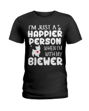 Happier Person Biewer Terrier Ladies T-Shirt thumbnail