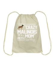 CRAZY BELGIAN MALINOIS MOM Drawstring Bag thumbnail