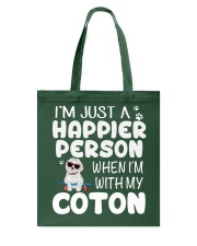 Happier Person Coton de Tulear Tote Bag thumbnail