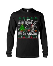 Crazy Lady Loves Beardie And Christmas Long Sleeve Tee thumbnail