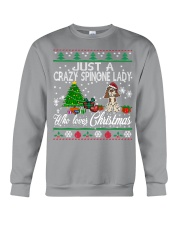 Crazy Spinone Lady Who Loves Christmas Crewneck Sweatshirt tile