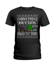 Christmas Is Better With An English Toy Terrier Ladies T-Shirt thumbnail