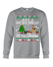 Crazy Welsh Terrier Lady Who Loves Christmas Crewneck Sweatshirt tile