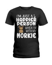 Happier Person Morkie Ladies T-Shirt thumbnail