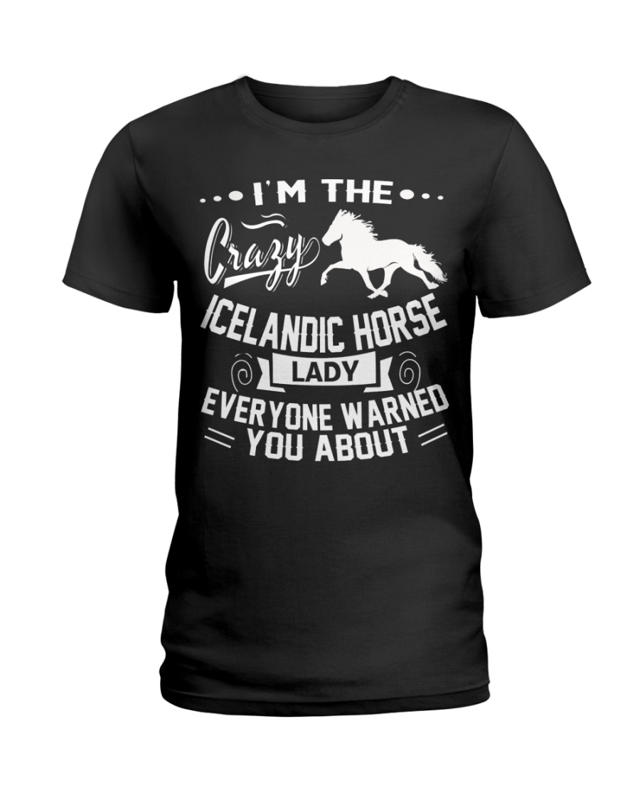 CRAZY ICELANDIC HORSE LADY Ladies T-Shirt