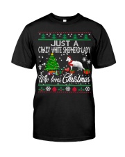 Crazy White Shepherd Lady Who Loves Christmas Classic T-Shirt thumbnail