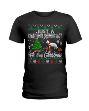 Crazy White Shepherd Lady Who Loves Christmas Ladies T-Shirt thumbnail