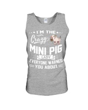 Crazy Mini Pig Lady Unisex Tank thumbnail
