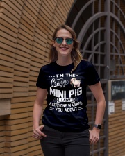 Crazy Mini Pig Lady Ladies T-Shirt lifestyle-women-crewneck-front-2