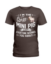 Crazy Mini Pig Lady Ladies T-Shirt tile