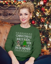 Christmas Is Better With My Shiloh Shepherd Crewneck Sweatshirt lifestyle-holiday-sweater-front-2