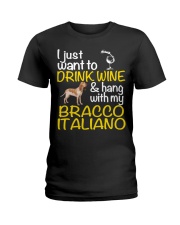 Drink Wine Bracco Italiano Ladies T-Shirt tile