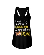 Drink Wine With Pomeranian Ladies Flowy Tank thumbnail