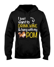 Drink Wine With Pomeranian Hooded Sweatshirt thumbnail