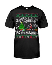 Crazy Scottie Lady Who Loves Christmas Classic T-Shirt thumbnail