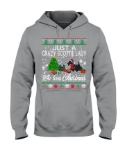 Crazy Scottie Lady Who Loves Christmas Hooded Sweatshirt thumbnail