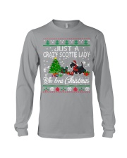 Crazy Scottie Lady Who Loves Christmas Long Sleeve Tee thumbnail