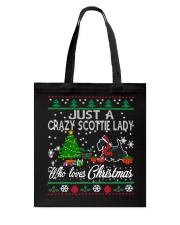 Crazy Scottie Lady Who Loves Christmas Tote Bag thumbnail