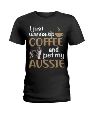 Sip Coffee With My Aussie - Australian Shepherd Ladies T-Shirt thumbnail