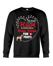 My Heart Paved With Bracco Italiano Paw Prints Crewneck Sweatshirt thumbnail