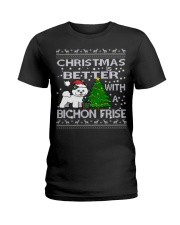Christmas Is Better WIth A Bichon Frise Ladies T-Shirt thumbnail