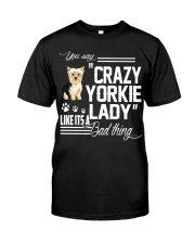 Crazy Yorkie Dog Lady Classic T-Shirt thumbnail