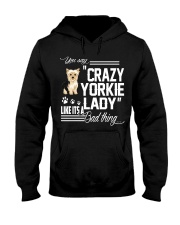 Crazy Yorkie Dog Lady Hooded Sweatshirt thumbnail