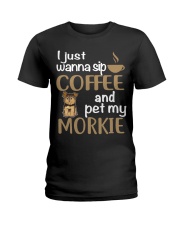 Drink Coffee WIth My Morkie Ladies T-Shirt front