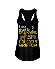 Drink Wine With My Brussels Griffon Ladies Flowy Tank thumbnail