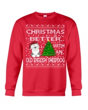 Christmas With A OES Old English Sheepdog Crewneck Sweatshirt front
