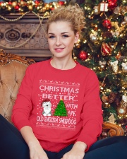 Christmas With A OES Old English Sheepdog Crewneck Sweatshirt lifestyle-holiday-sweater-front-2