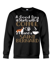 A Good Day With Coffee And Saint Bernard Crewneck Sweatshirt thumbnail