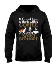 A Good Day With Coffee And Saint Bernard Hooded Sweatshirt thumbnail
