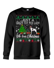 Just A Girl Loves Christmas And Toy Fox Terrier Crewneck Sweatshirt tile