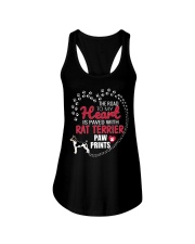 My Heart Paved With Rat Terrier Paw Prints Ladies Flowy Tank thumbnail