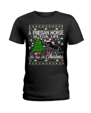 Friesian Horse Just For Christmas Ladies T-Shirt thumbnail