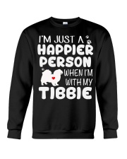 Happier Person Tibetan Spaniel Crewneck Sweatshirt thumbnail