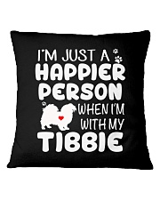 Happier Person Tibetan Spaniel Square Pillowcase thumbnail
