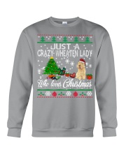 Crazy Wheaten Lady Who Loves Christmas Crewneck Sweatshirt tile